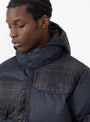 Premium Tweed Puffer Dark Grey by Dime at Couverture and The Garbstore close up on model 