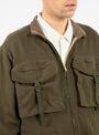 Security Jacket V2 in Olive at couverture and the Garbstore on model detail shot