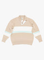 Stripe Polo Sweater Tan by TDR at Couverture and The Garbstore 