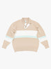 Stripe Polo Sweater Tan by TDR at Couverture and The Garbstore 