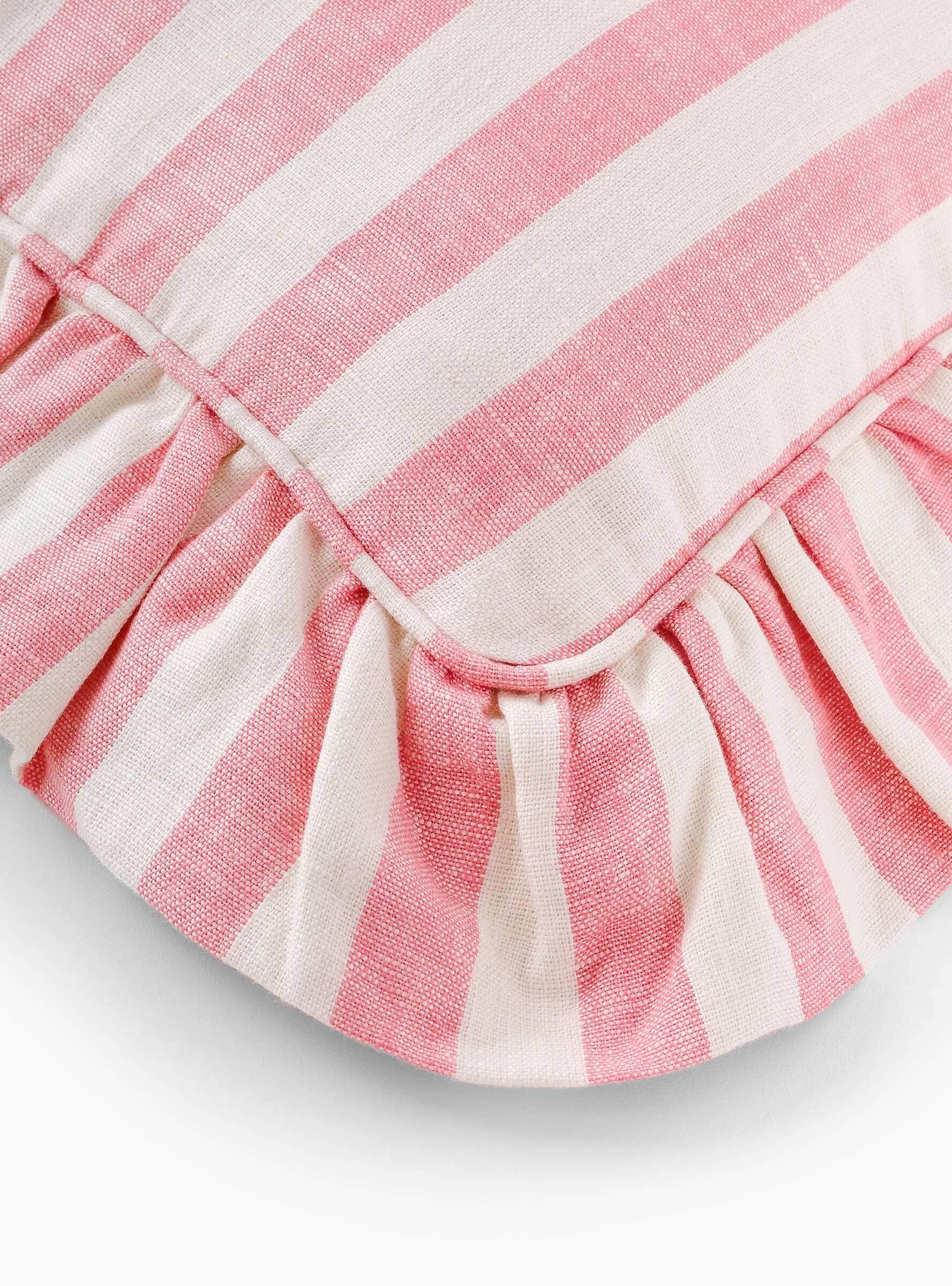 Candy Stripe Embroidered Frill Cushion - Thumbnail 3