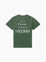 More Peace, More Freedom T-Shirt Washed Forest Green