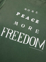 More Peace, More Freedom T-Shirt Washed Forest Green Back Graphic 