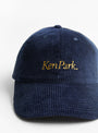 C25 Ken Park Corduroy Cap Navy and Mustard from Couverture & The Garbstore 
front 