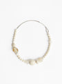 Ceramic, Glass and Stone Beaded Sterling Silver Choker Ecru from Helena Rohner at Couverture & The Garbstore 
Front 