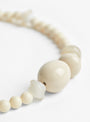 Ceramic, Glass and Stone Beaded Sterling Silver Choker Ecru from Helena Rohner at Couverture & The Garbstore 
Beads 