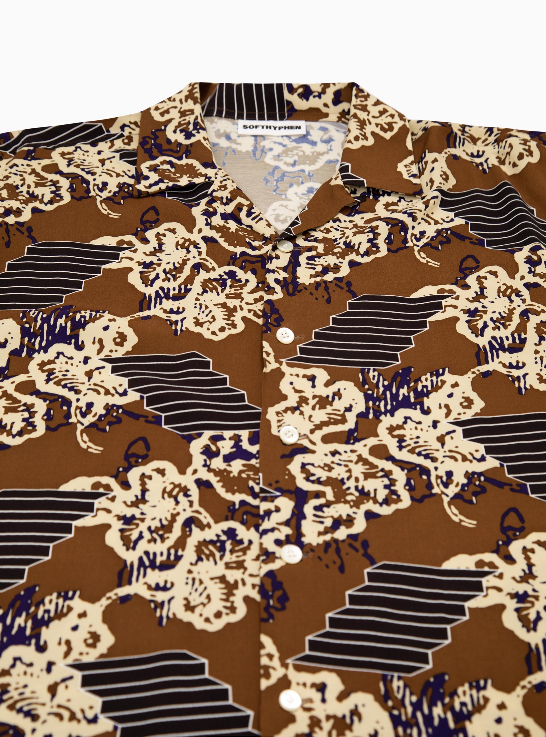 Patterned Shihrt Patterned Shirt Brown by SOFTHYPHEN | Couverture & The Garbstore