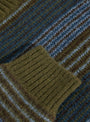 George Sweater Blue Green Stripe by Polar Skate Co. at Couverture and The Garbstore close up