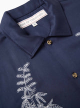 Stalks Camp Shirt Navy One Of These Days close up