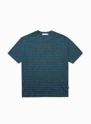 Striped Slub T-shirt Green & Blue by General Admission | Couverture & The Garbstore