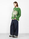 Wolf Dog Jumper Green from Wild Animals at Couverture & The Garbstore
model side 