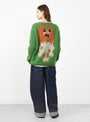 Wolf Dog Jumper Green from Wild Animals at Couverture & The Garbstore
model back