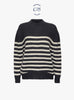 C25 Nimbus Cropped Crew Neck Jumper Black and Beige Stripe from Himalayan Cashmere at Couverture & The Garbstore Ghost