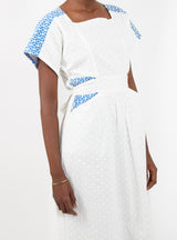 Frida Dress White Embroidered by Sideline | Couverture & The Garbstore