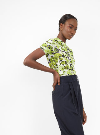 Taddeo T-Shirt Lime, Aubergine & Marigold by Christian Wijnants  