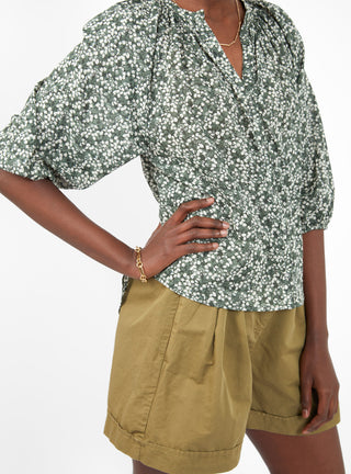 Mitte Top Deep Sage Bouquet by Apiece Apart by Couverture & The Garbstore