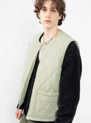 Diamond Quilted Vest Sage by Stüssy by Couverture & The Garbstore