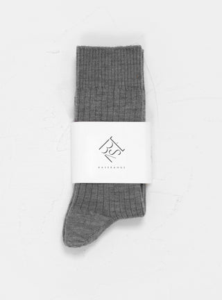 Rib Ankle Socks Grey Melange by Baserange by Couverture & The Garbstore