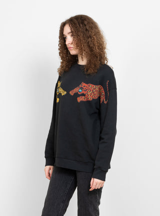 Drop Shoulder Sweatshirt Black Tiger by Raquel Allegra | Couverture & The Garbstore
