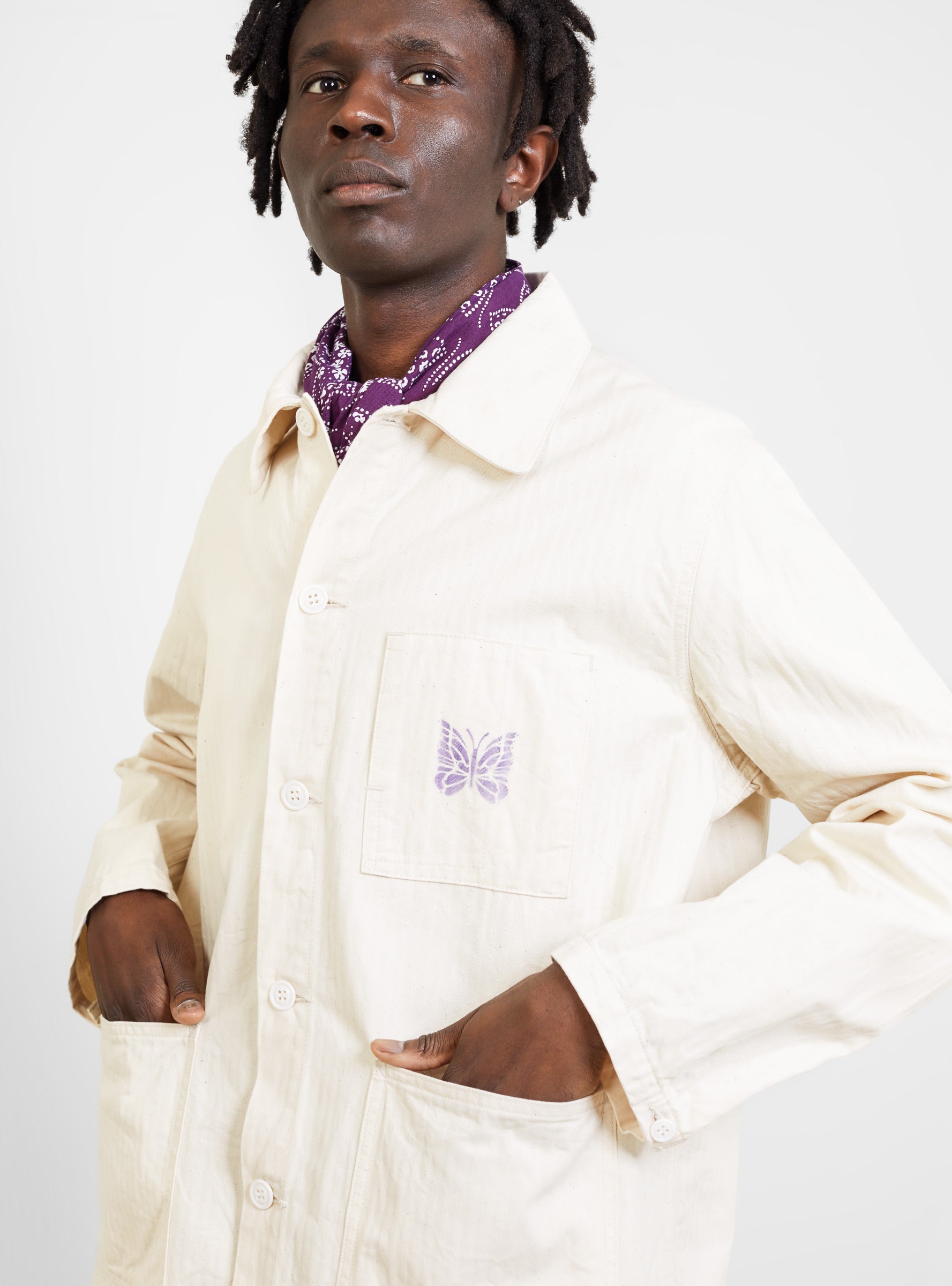 D.N. Coverall Jacket Off White by Needles   Couverture & The Garbstore
