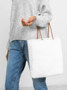 Kete Woven Leather Bag White & Tan by Dragon Diffusion | Couverture & The Garbstore
