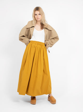 Cotton Gathered Longline Skirt Pigment Sunburst Yellow by Bassike | Couverture & The Garbstore