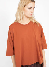 Slouch Side Step T-Shirt Redwood by Bassike | Couverture & The Garbstore