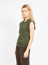 Wide Shoulder Athletic Tank Top Khaki Green by Bassike | Couverture & The Garbstore