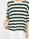 Stripe Slouch Heritage T-Shirt Malachite by Bassike | Couverture & The Garbstore