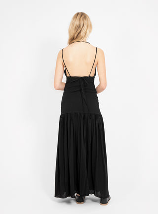 Cross Back Rib Insert Dress Black by Bassike | Couverture & The Garbstore