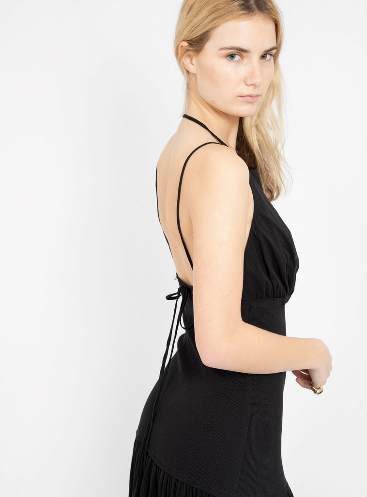 Cross Back Rib Insert Dress Black by Bassike by Couverture & The Garbstore