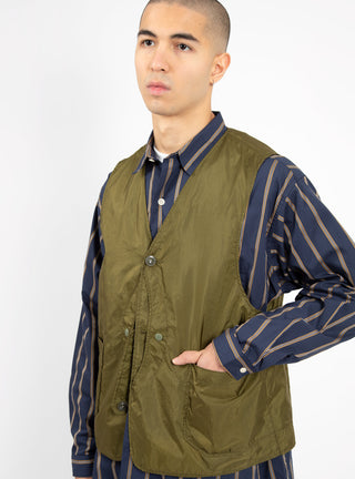 Upland Vest Olive Ripstop by Engineered Garments by Couverture & The Garbstore