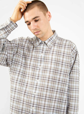 Exact Seersucker Shirt Taupe Mint Check by mfpen | Couverture & The Garbstore