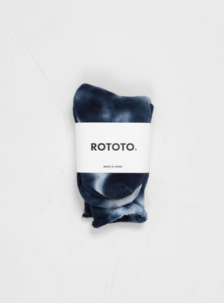 Tie Dye Pile Socks Navy & White by ROTOTO by Couverture & The Garbstore