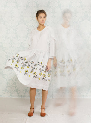 Yume Dress Light Grey by Minä Perhonen by Couverture & The Garbstore