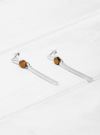 Silver & Tigers Eye Flat Disk & Links Earrings by Helena Rohner | Couverture & The Garbstore