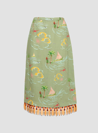 Blair-Skirt Khaki Print by Rejina Pyo | Couverture & The Garbstore