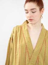 Siam Stripe Shirt Khaki by Kapital | Couverture & The Garbstore