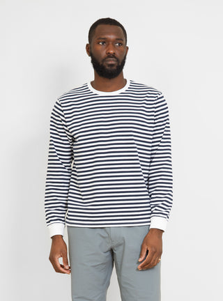Coolmax Stripe Long Sleeve Tee Navy & White by nanamica | Couverture & The Garbstore