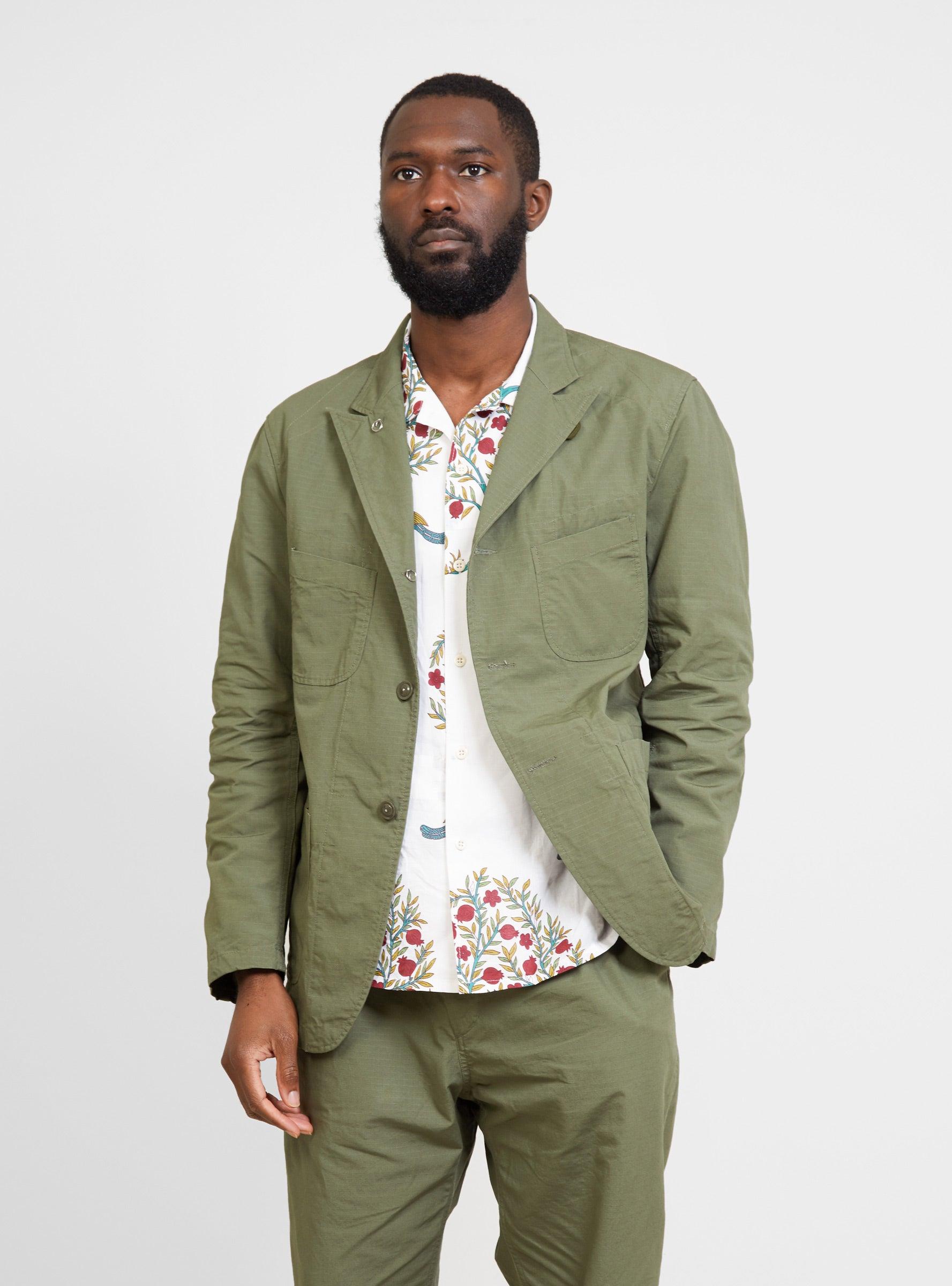 Bedford Jacket Cotton Ripstop Olive Green by Engineered Garments