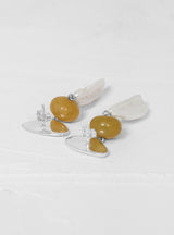 Gal Orange Jade and Pearl Earrings Sterling Silver by Nathalie Schreckenberg | Couverture & The Garbstore