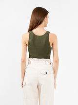 Athletic Rib Knit Tank Top Caspar Green by Bassike | Couverture & The Garbstore