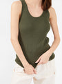 Athletic Rib Knit Tank Top Caspar Green by Bassike | Couverture & The Garbstore
