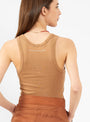 Slim Superfine Rib Tank Top Cedarwood Beige by Bassike | Couverture & The Garbstore
