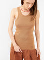 Slim Superfine Rib Tank Top Cedarwood Beige by Bassike | Couverture & The Garbstore