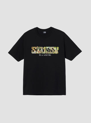 It's A Wild Life Tee Black by Stüssy | Couverture & The Garbstore