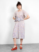 Printed Silk Ruffle Dress Lilac Print by Anntian | Couverture & The Garbstore
