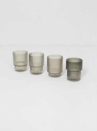 Ripple Glass Set of 4 Grey by Ferm Living by Couverture & The Garbstore