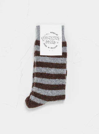 Cosmonaut Socks Light Grey & Brown by Howlin' | Couverture & The Garbstore