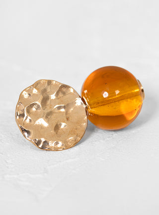 Mini Textured Globe Earrings Light Amber by Modern Weaving | Couverture & The Garbstore